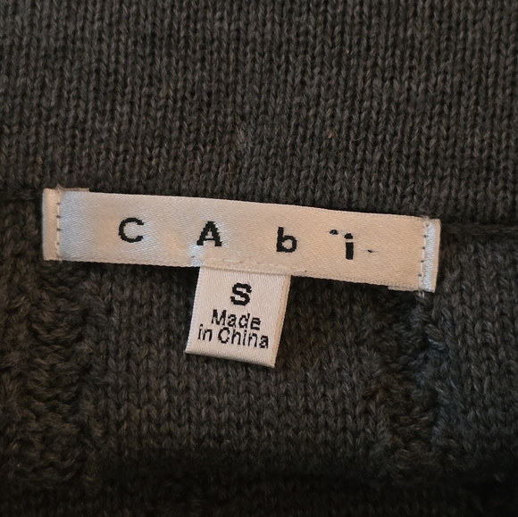 Cabi Gray Knit Flared A-Line Skirt Small | Scallop Hem Cotton Sweater Skirt - Picture 7 of 9
